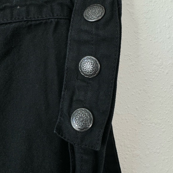 Free People Ziggy Denim Overalls Black Wide Leg Flared Jumpsuit Size 4 - Picture 5 of 12